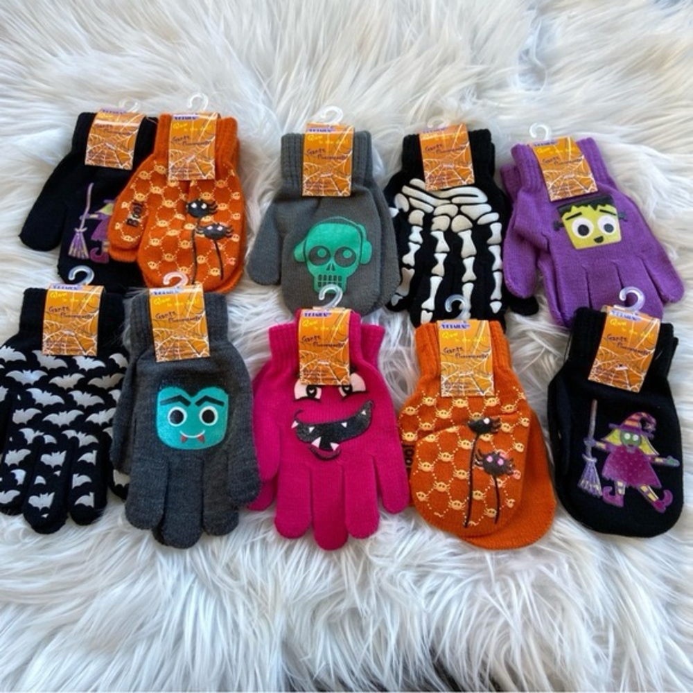 10 pairs kids glow in the dark gloves age 3-7